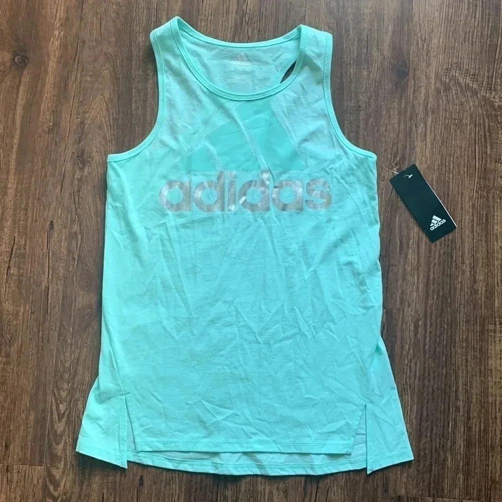 Adidas Scoop Neck Mint Green Tank Top XL New